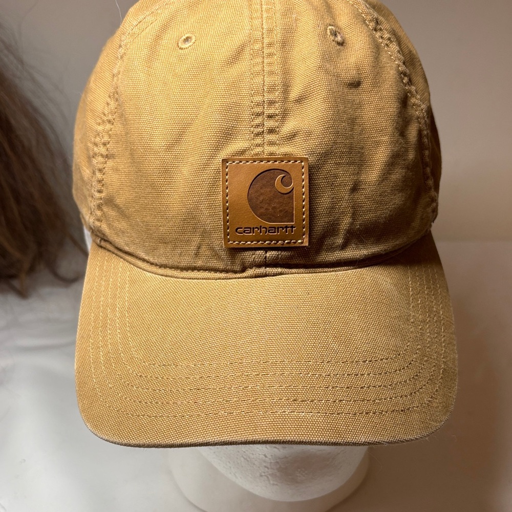 Carhartt Tan Cotton Velcro Back Baseball Cap One Size